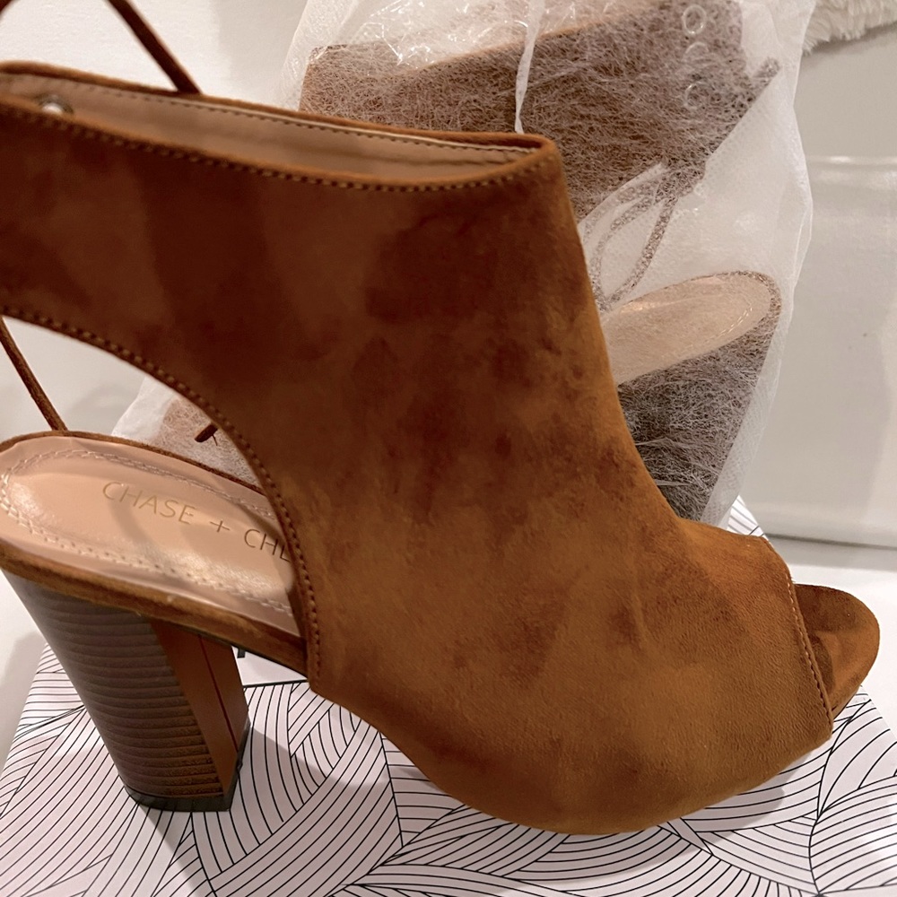 Brand new Chase & Chloe peep toe, ankle lace, heel sandle